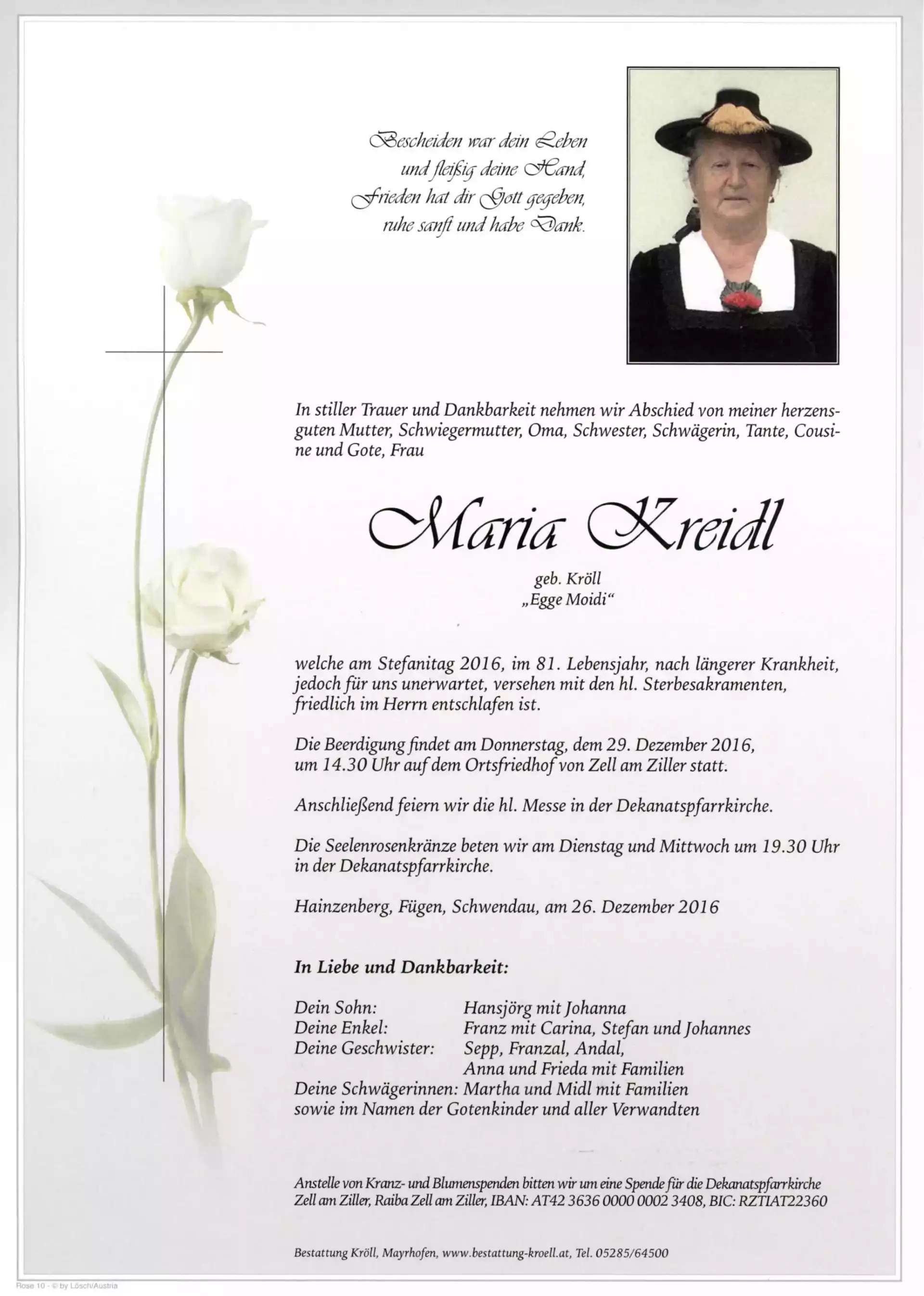 Parte von Maria Kreidl